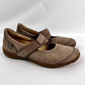 Hartjes XS Mary Jane Comfort Shoes US 7.5-8 UK 5 Tan Nubuck Leather Chunky Flats